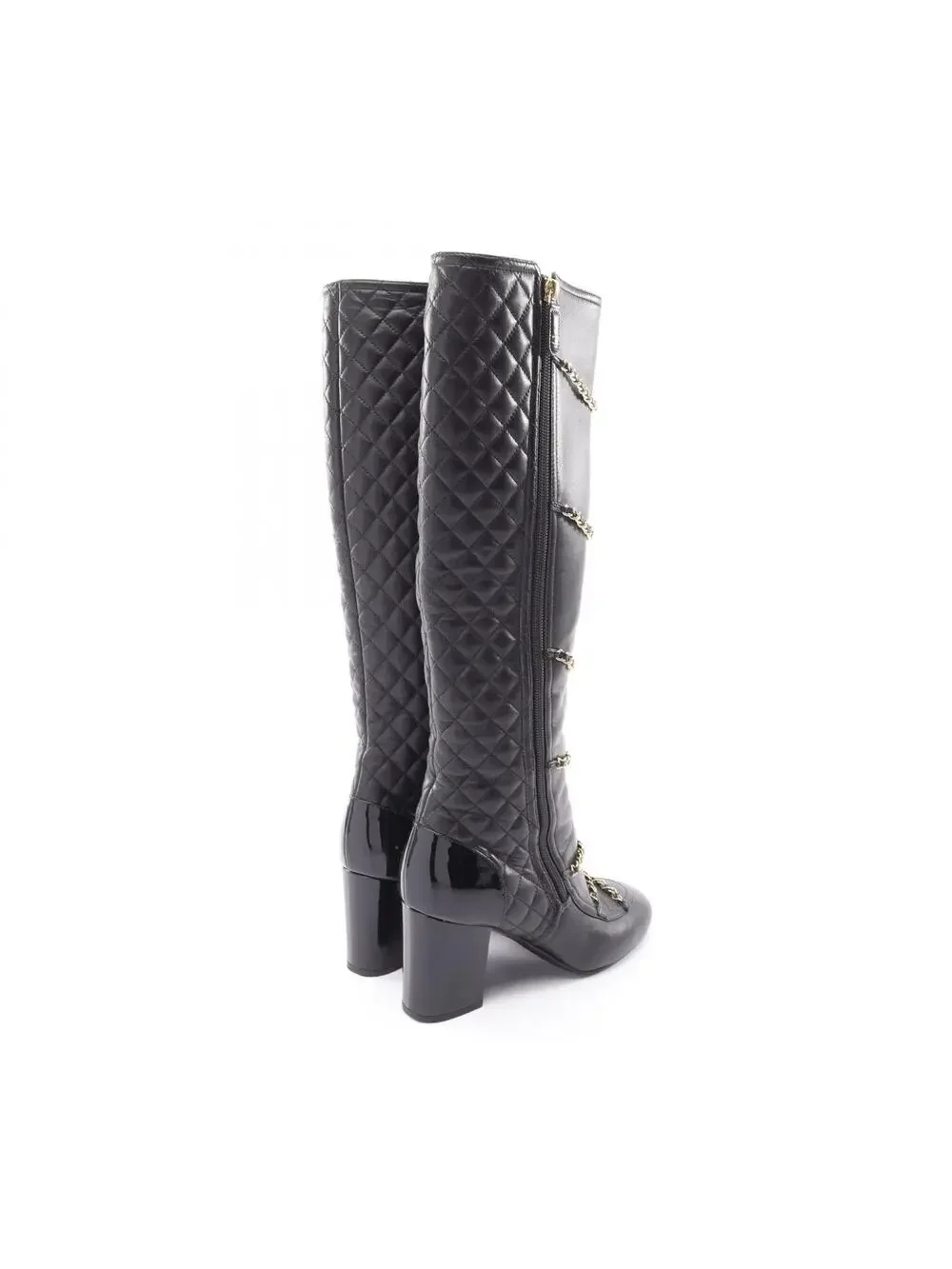 Chanel Matelasse Chain Long Boots #38 #294245C83B